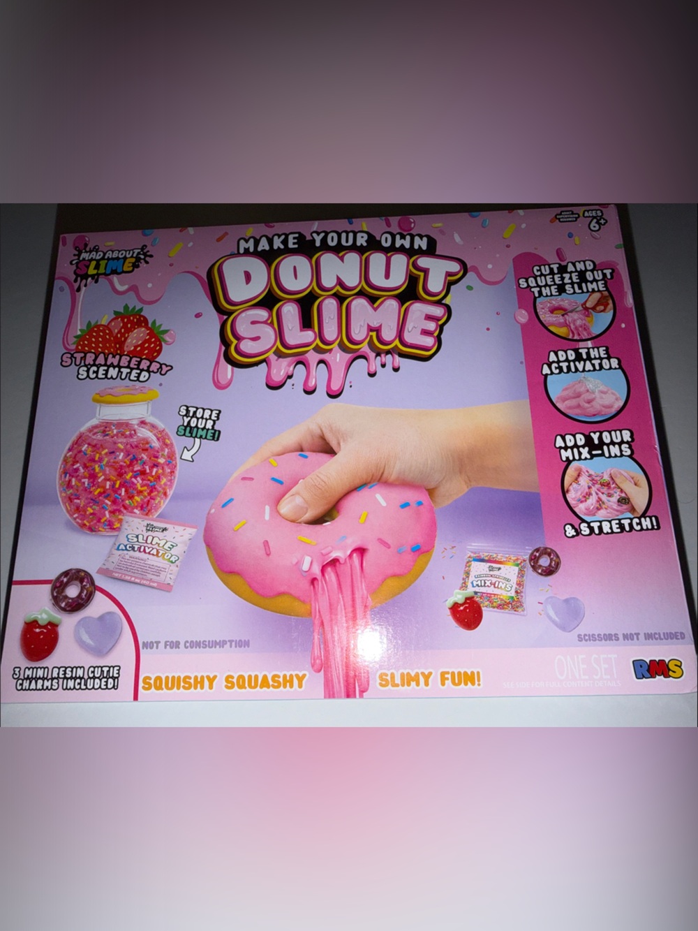 Make Your Own Donut Slime Kit — Pink Strawberry Scented Slime